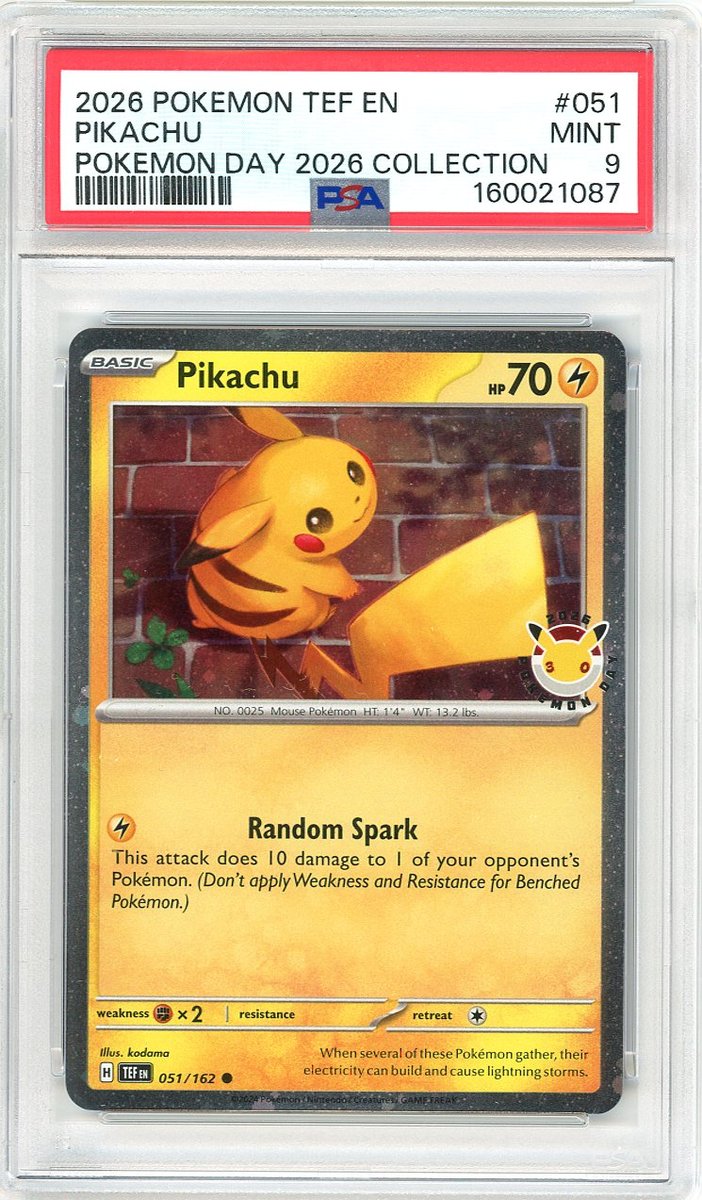 Pikachu Pokemon Day 2026 Collection Temporal Forces PSA 9