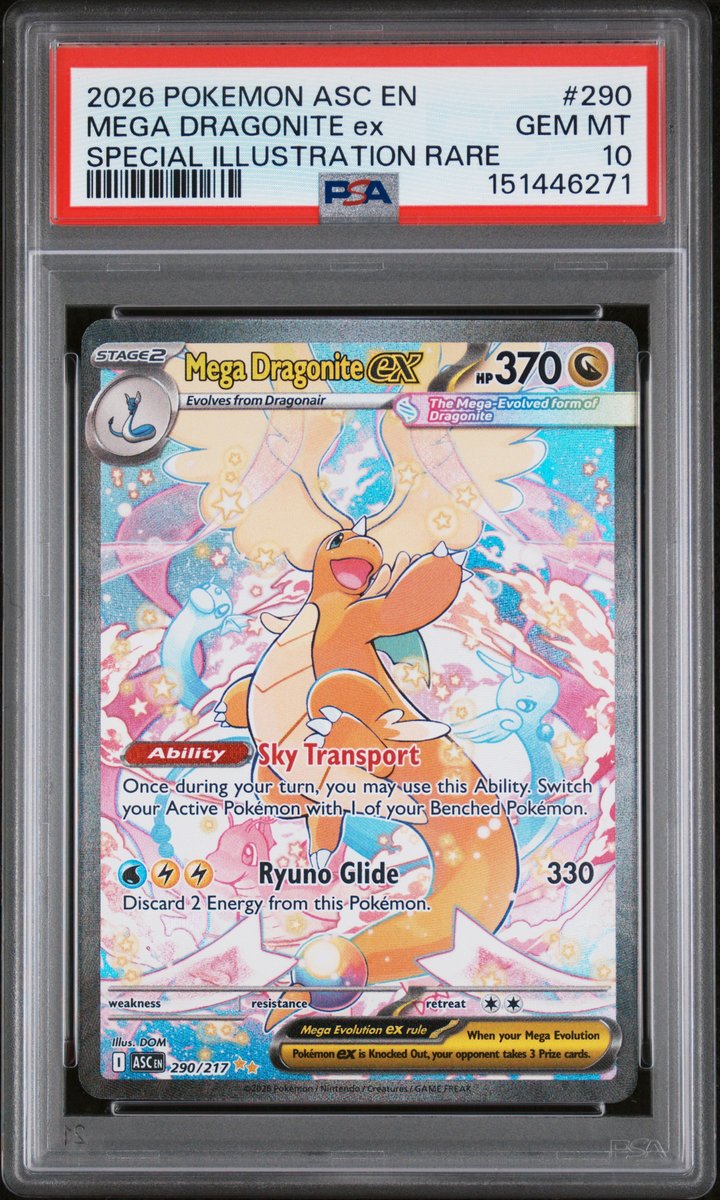 Mega Dragonite Ex SIR Ascended Heroes PSA 10