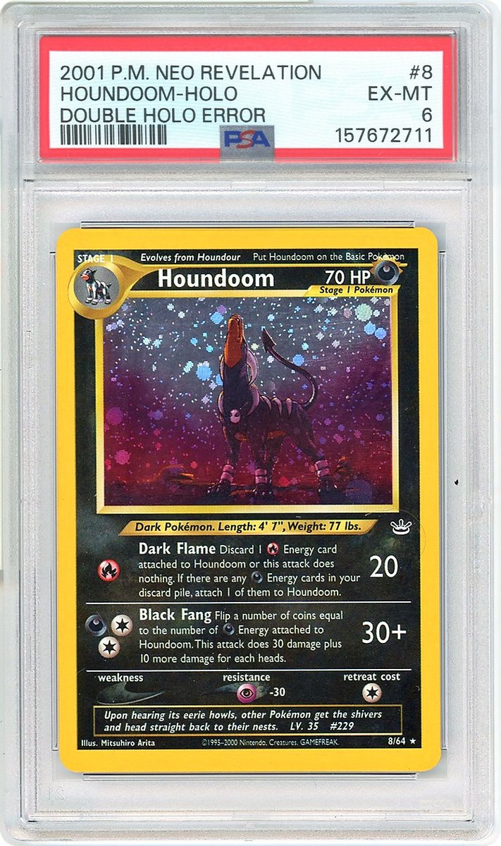 Houndoom Double Holo Error Neo Revelation