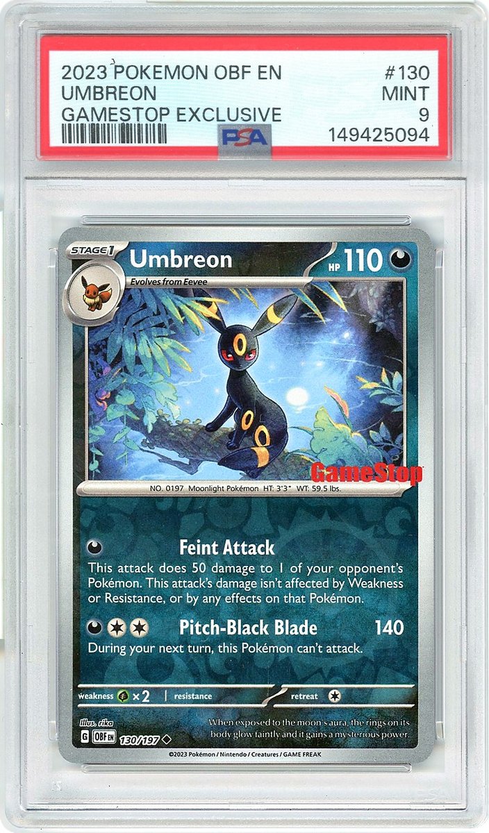 Umbreon Gamestop Exclusive Obsidian Flames