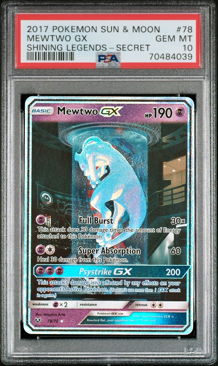 Mewtwo GX Secret Sun & Moon Shining Legends