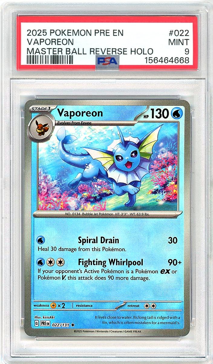 Vaporeon Master Ball Reverse Holo Prismatic Evolutions