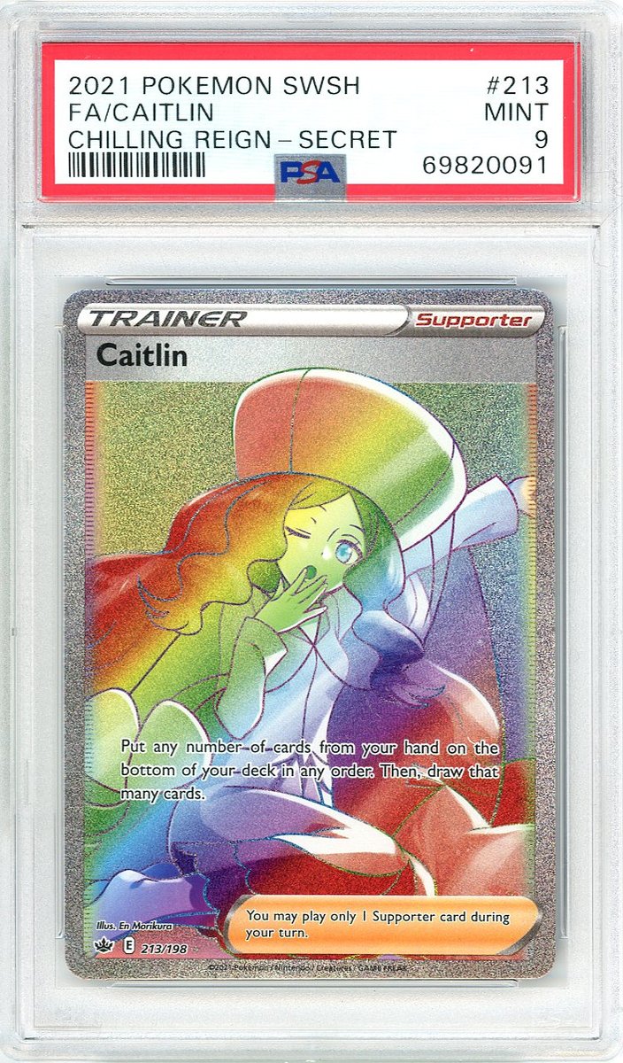 Full Art / Caitlin Secret Sword & Shield Chilling Reign PSA 9