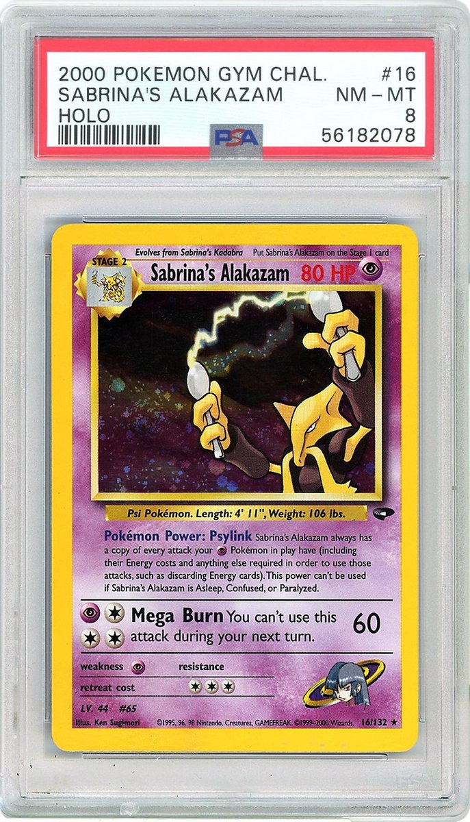 Sabrina's Alakazam Holo Gym Challenge PSA 8