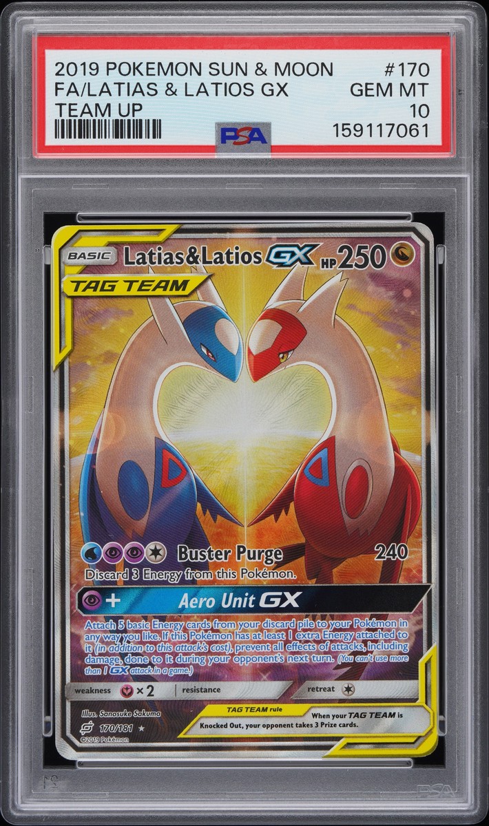 Latias & Latios GX Sun & Moon Team Up PSA 10