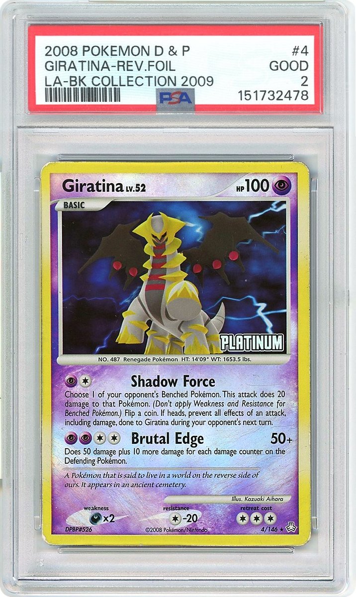 Giratina-Reverse Foil Burger King Collection 2009 Diamond & Pearl Legends Awakened