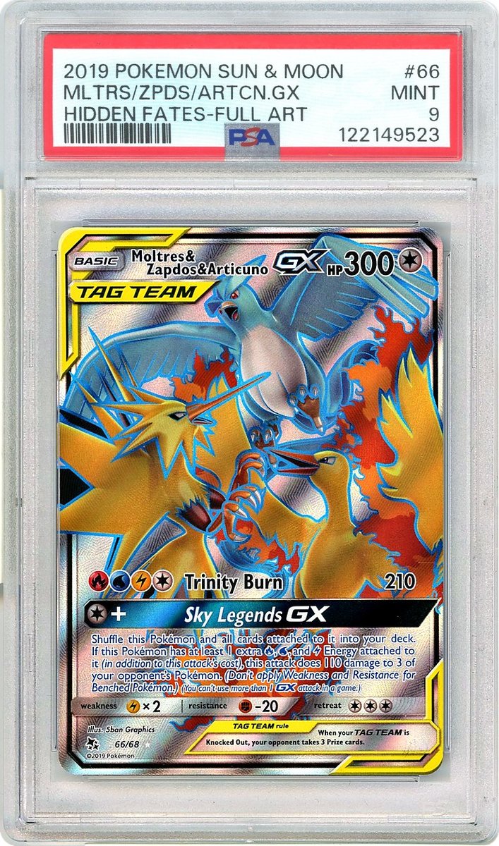 Full Art / Moltres & Zapdos & Articuno GX Sun & Moon Hidden Fates