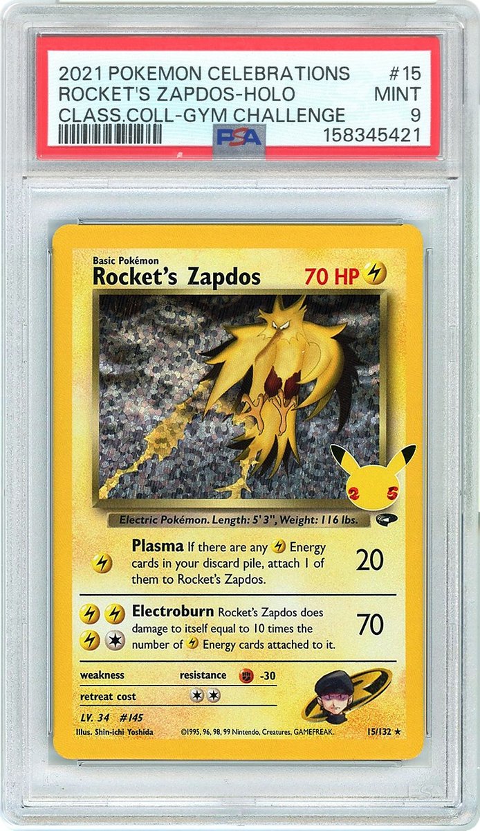 Rocket's Zapdos Holo Celebrations Classic Collection