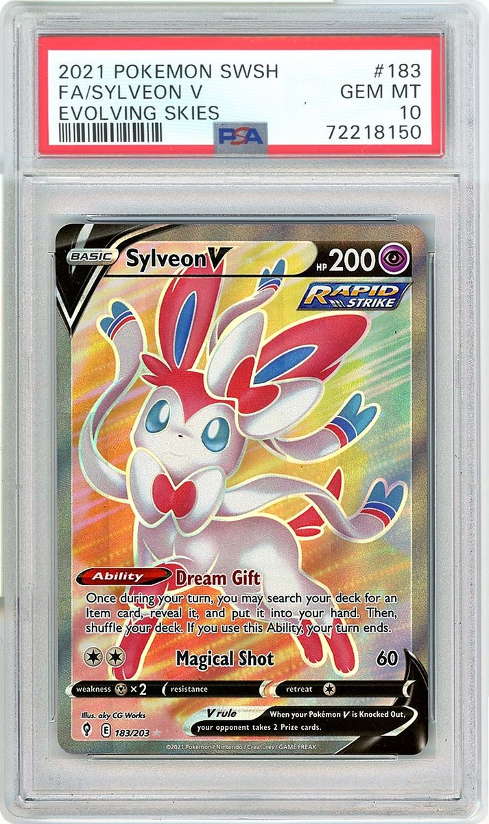 Full Art / Sylveon V Sword & Shield Evolving Skies PSA 10