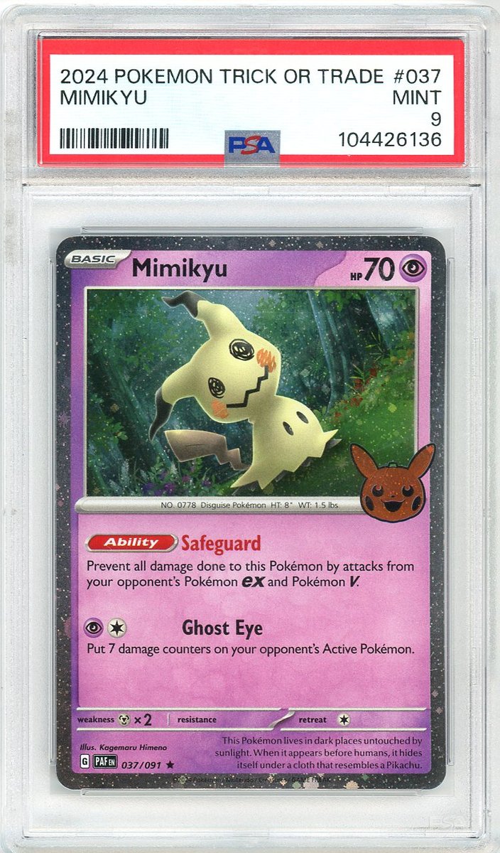 Mimikyu Trick or Trade PSA 9