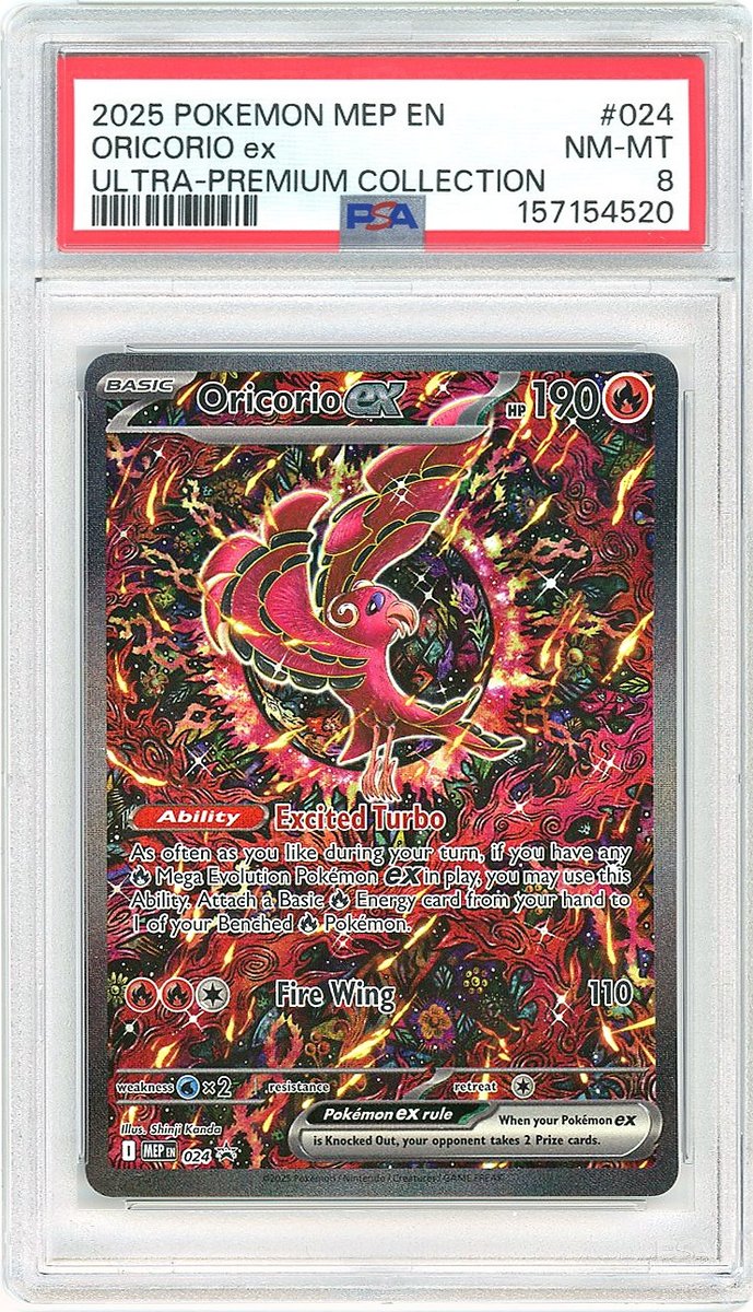 Oricorio Ex Mega Charizard X Ex Ultra-Premium Collection Me Black Star Promo PSA 8