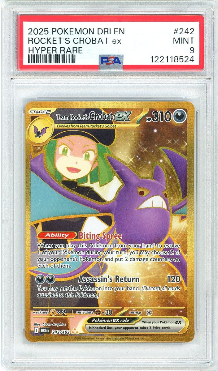Team Rocket's Crobat Ex HR Destined Rivals PSA 9