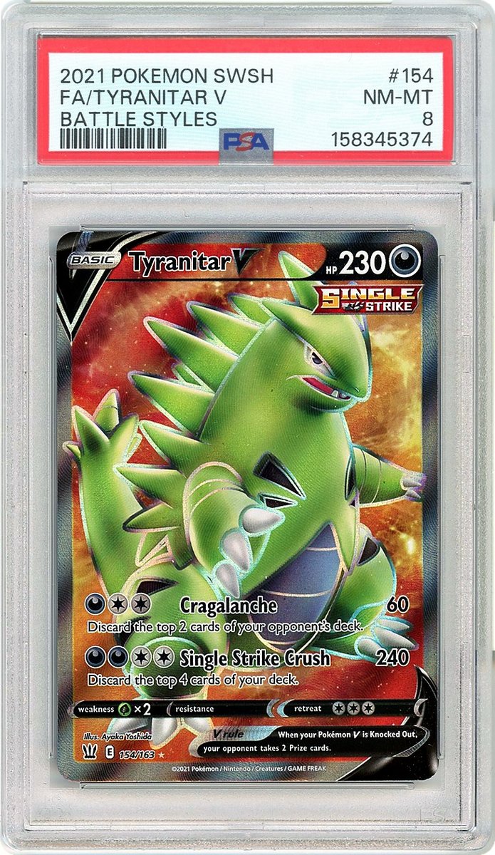 Full Art / Tyranitar V Sword & Shield Battle Styles PSA 8