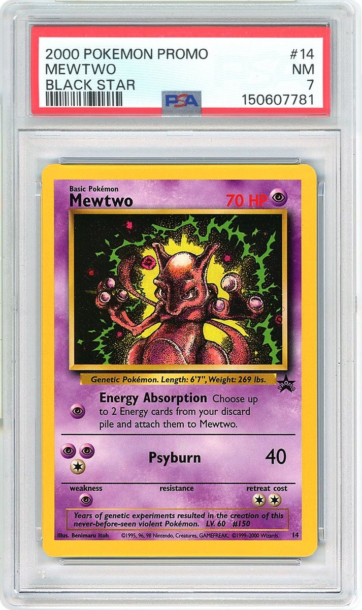 Mewtwo Promo Black Star PSA 7