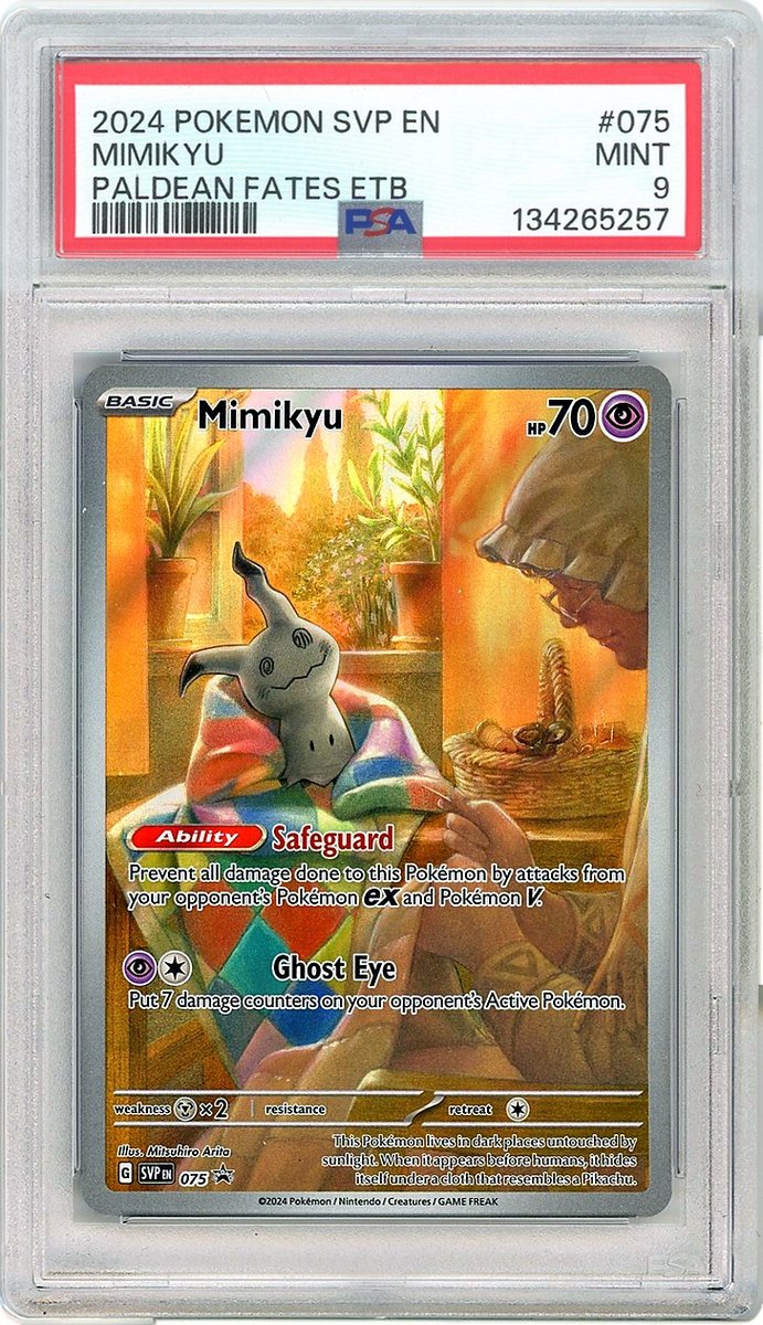 Mimikyu Paldean Fates Elite Trainer Box Sv Black Star Promo