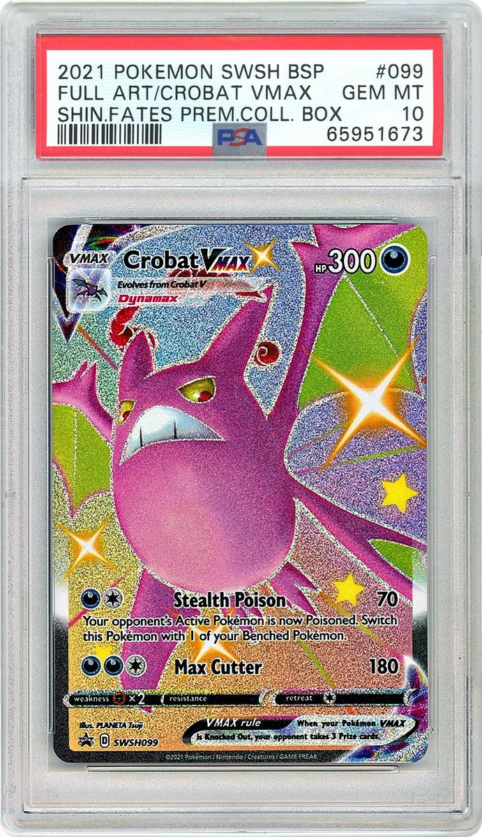 Full Art / Crobat VMAX Shining Fates Premium Collection Box Swsh Black Star Promo PSA 10