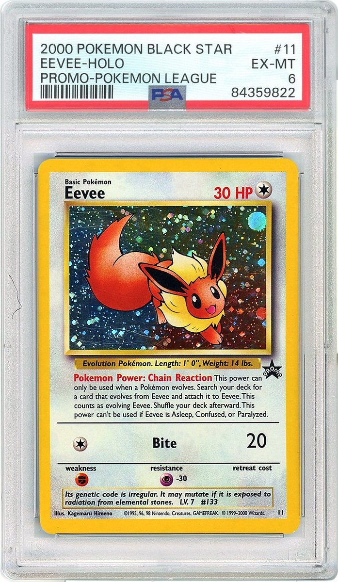 Eevee Pokemon League Promo Black Star