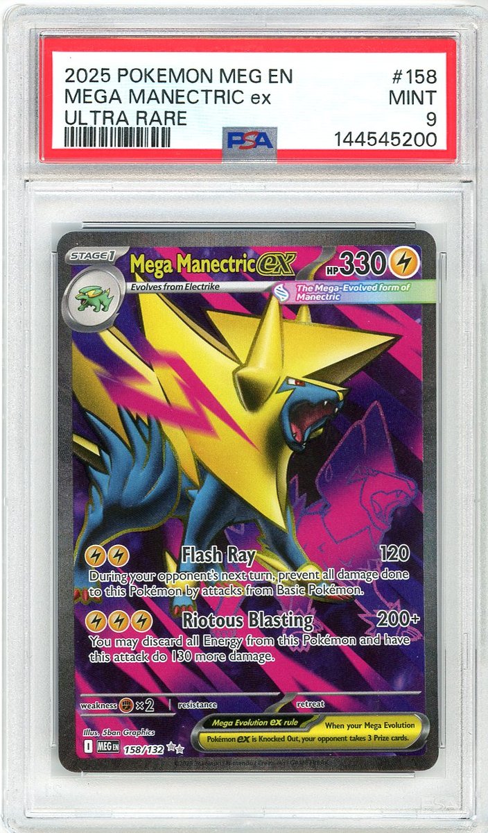 Mega Manectric Ex UR Mega Evolution PSA 9