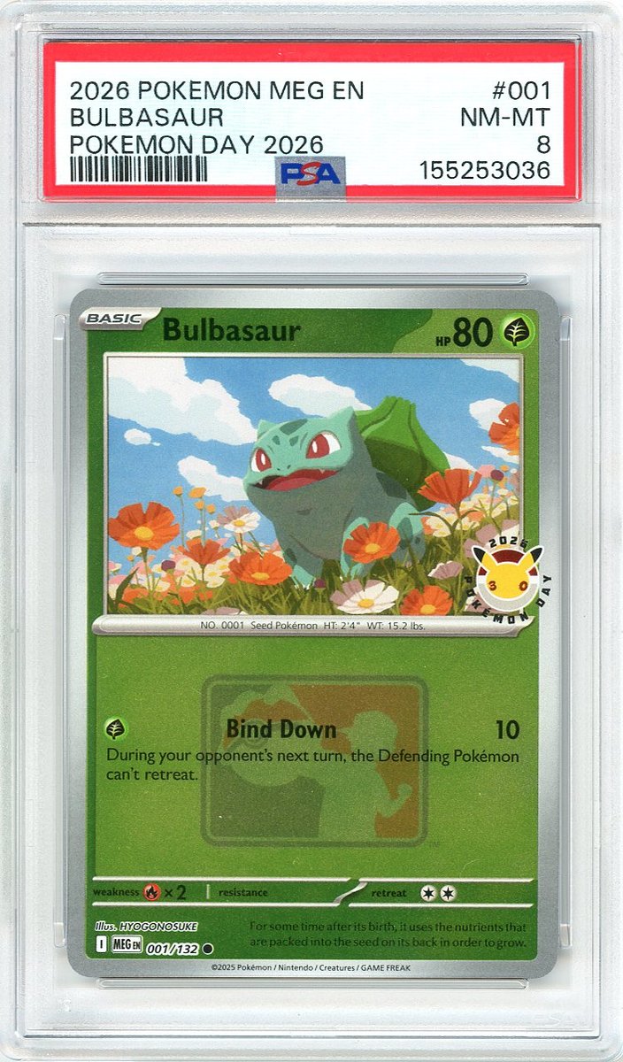 Bulbasaur Pokemon Day 2026 Mega Evolution PSA 8