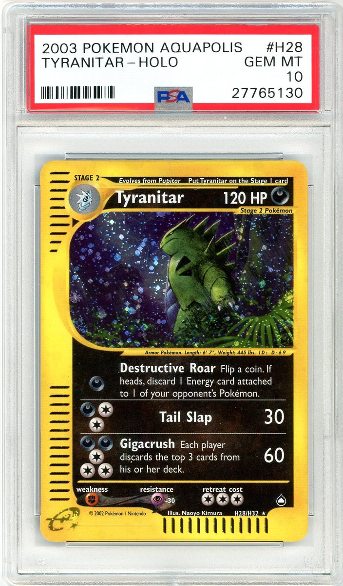 Tyranitar Holo Aquapolis PSA 10