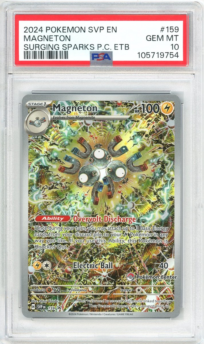Magneton Surging Sparks Pokemon Center Elite Trainer Box Sv Black Star Promo PSA 10