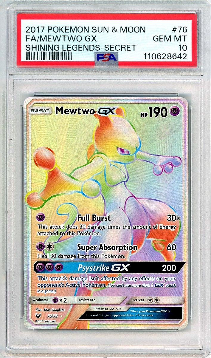 Full Art / Mewtwo GX Secret Sun & Moon Shining Legends