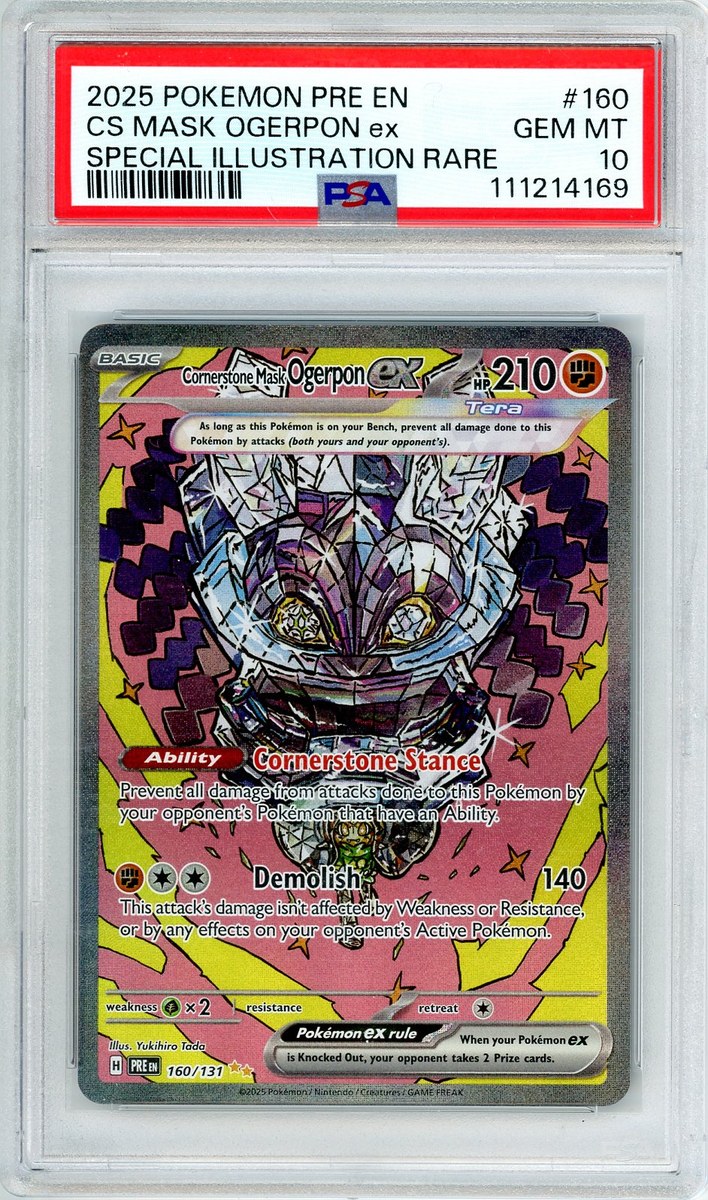 Cornerstone Mask Ogerpon Ex SIR Prismatic Evolutions PSA 10