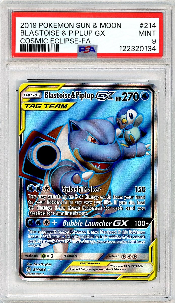 Blastoise & Piplup GX FA Sun & Moon: Cosmic Eclipse