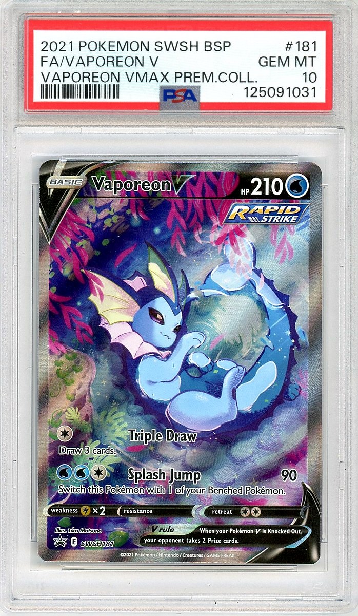 Full Art / Vaporeon V Vaporeon Vmax Premium Collection Swsh Black Star Promo