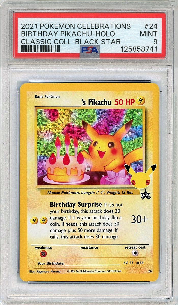 Birthday Pikachu Classic Coll-Black Star Celebrations Classic Collection PSA 9