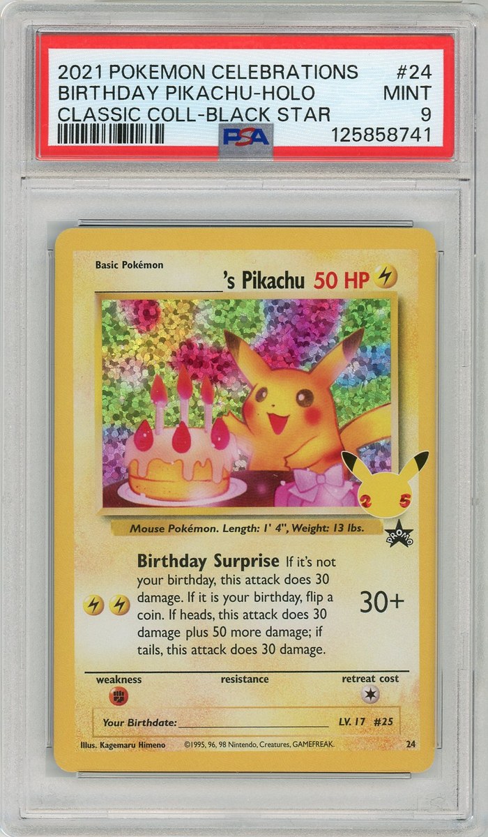Birthday Pikachu Classic Coll-Black Star Celebrations Classic Collection PSA 9