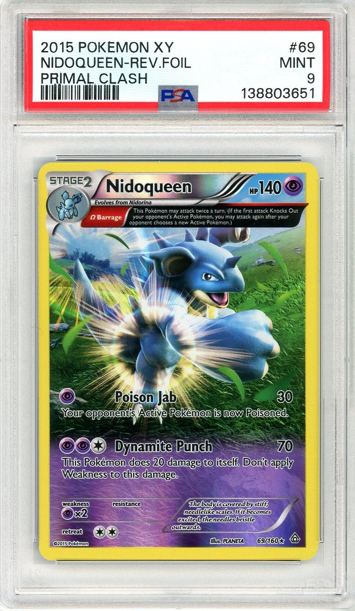 Nidoqueen-Reverse Foil Xy Primal Clash PSA 9