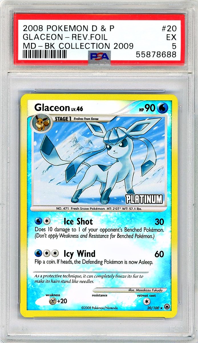 Glaceon-Reverse Foil Burger King Collection 2009 Diamond & Pearl Majestic Dawn