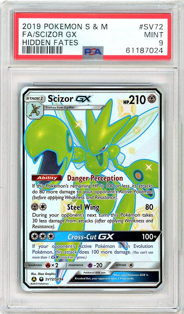 Scizor GX SV Sun & Moon: Hidden Fates PSA 9