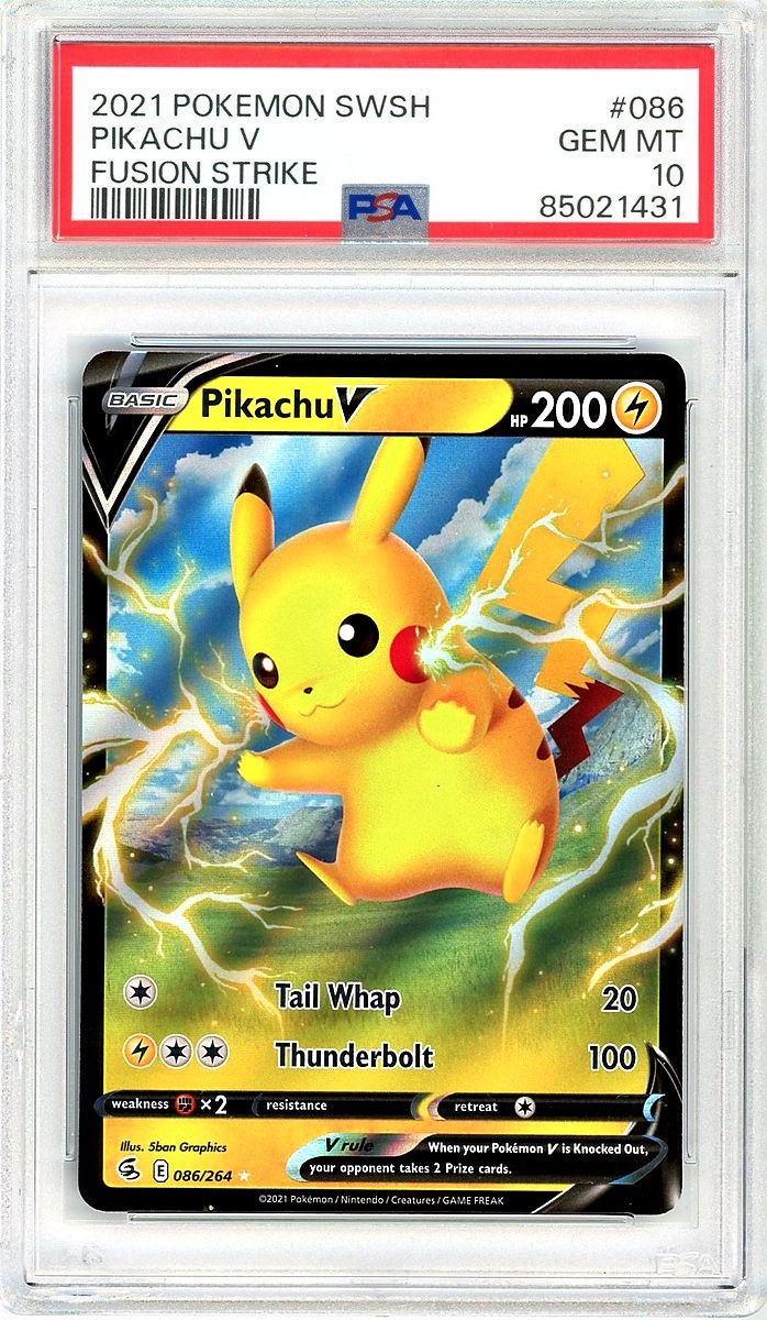 Pikachu V Fusion Strike Sword & Shield Fusion Strike PSA 10