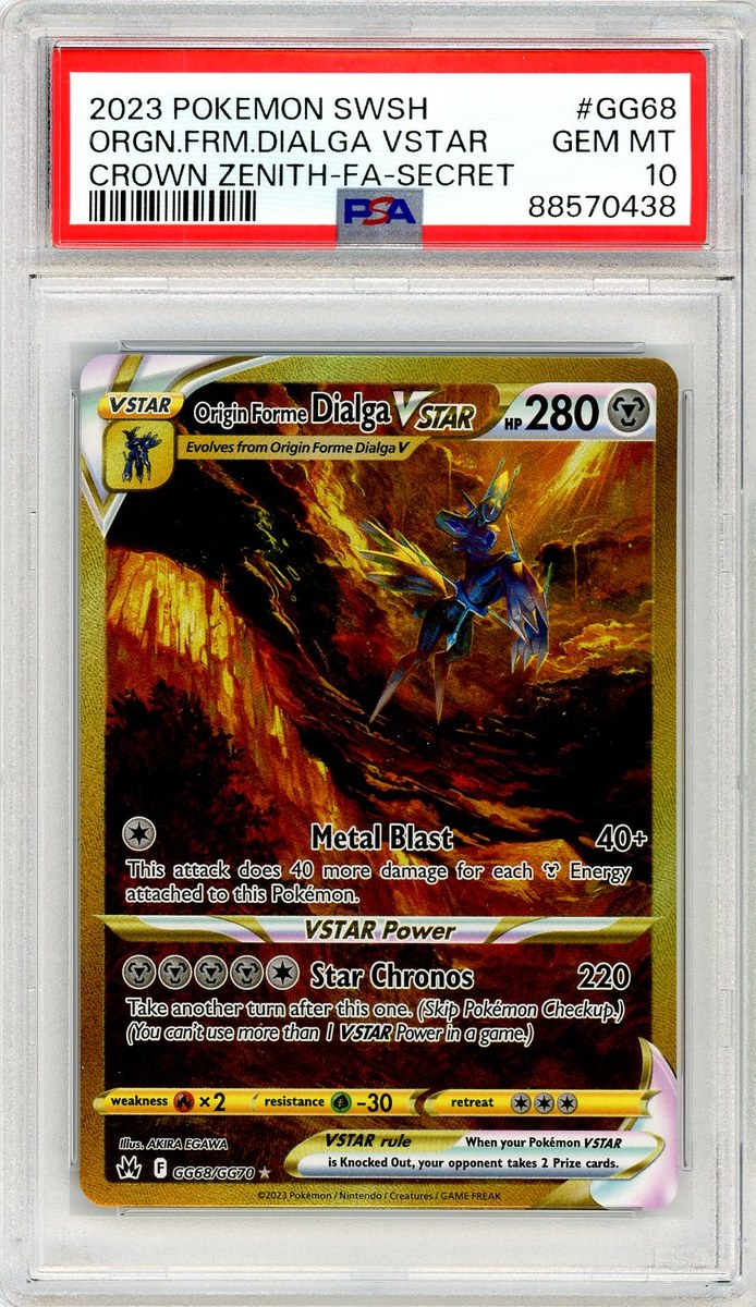Full Art / Origin Forme Dialga VSTAR Secret Sword and Shield Crown Zenith PSA 10