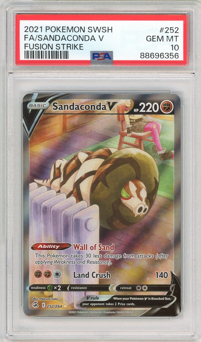 Full Art / Sandaconda V Fusion Strike Sword & Shield Fusion Strike PSA 10