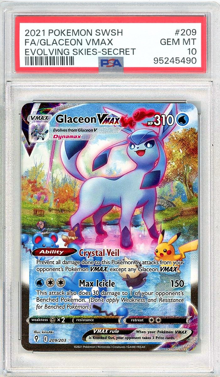 Full Art / Glaceon VMAX Secret Sword & Shield Evolving Skies