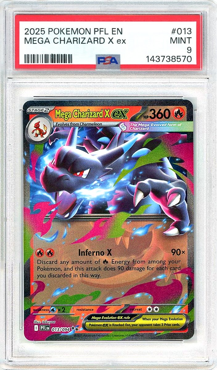 Mega Charizard X Ex Phantasmal Flames PSA 9