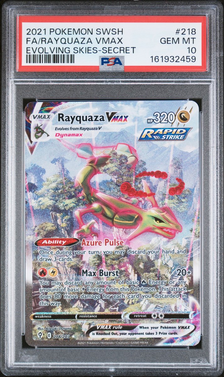 Rayquaza VMAX SR Sword & Shield: Evolving Skies PSA 10