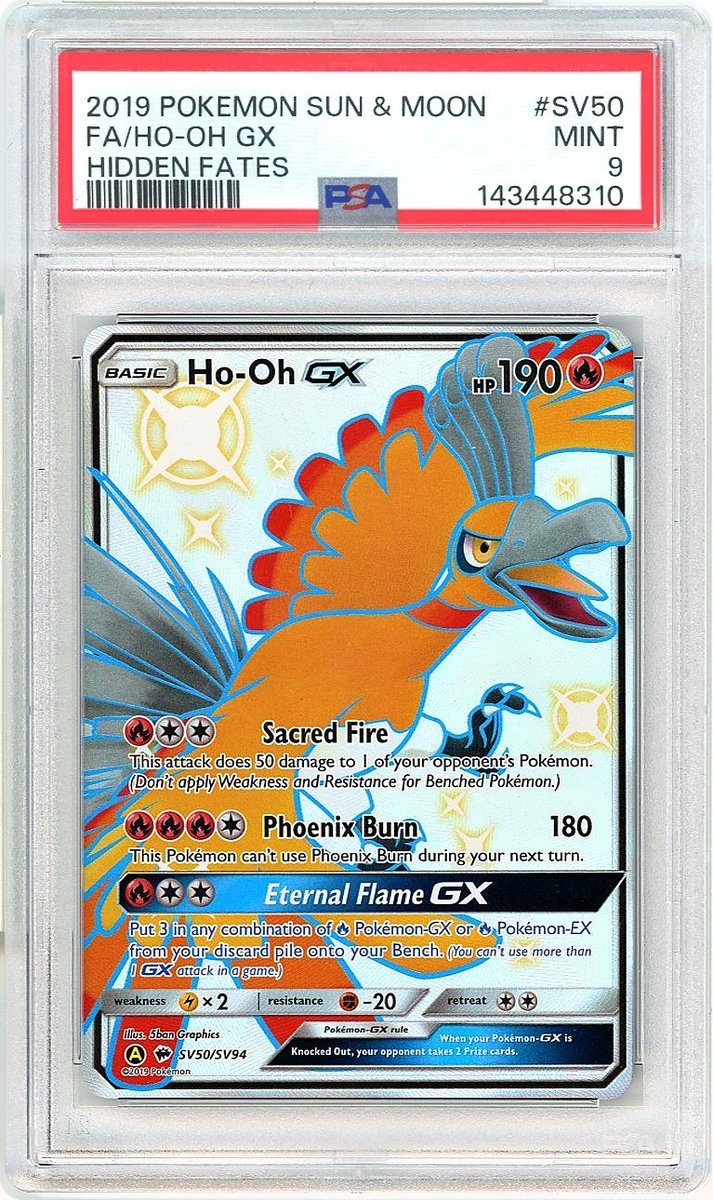 Ho-Oh SV Sun & Moon: Hidden Fates PSA 9